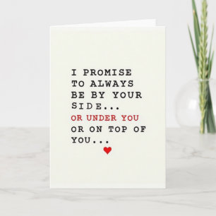 Carte de promesse romantique drôle