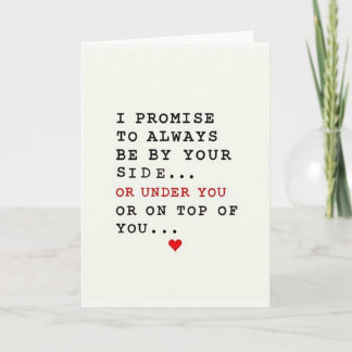 Carte de promesse romantique drôle