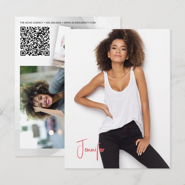 Carte de promo code QR acteur modèle carte postale (Devant / Derrière)