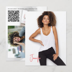 Carte de promo code QR acteur modèle carte postale
