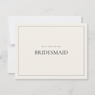 Carte de proposition Beige Bridesmaid moderne et é