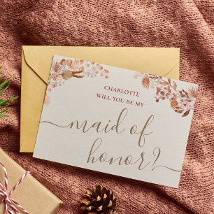 Carte de proposition Bohemian Maid of Honor Boho F
