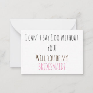 Carte de proposition Bridesmaid