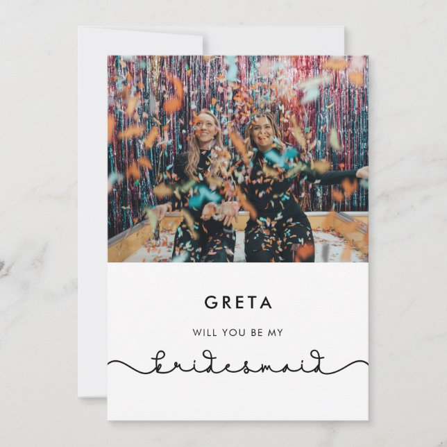 Carte de proposition Bridesmaid au coeur joli (Devant)