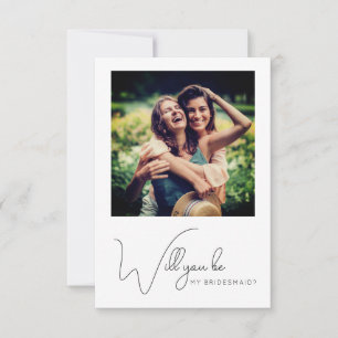 Carte de proposition Chic Calligraphy Photo Brides