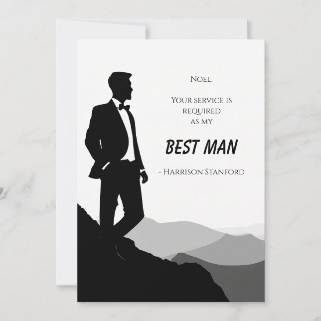 Carte de proposition classique Black & White Best  (Devant)