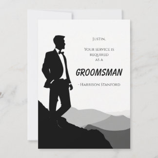 Carte de proposition classique pour Groomsman noir