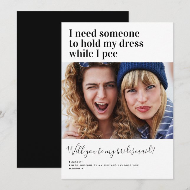 Carte de proposition d'aide-mémoire photo Humour m (Devant / Derrière)