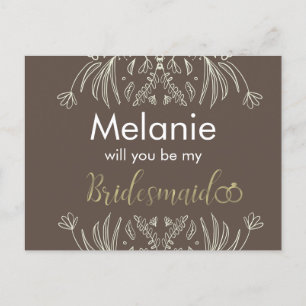 Carte de proposition de bordure florale Bridesmaid