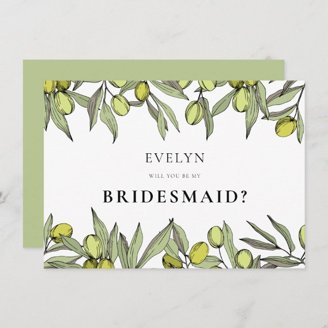 Carte de proposition de Bridesmaid (Devant / Derrière)