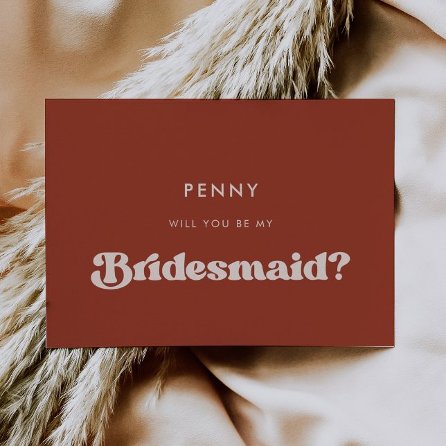 Carte de proposition de Bridesmaid en terre cuite  (Créateur téléchargé)