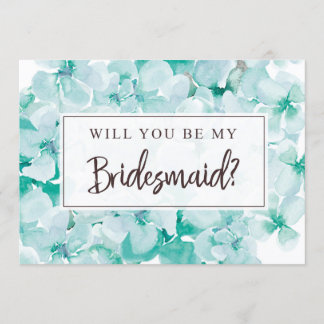 Carte de proposition de Bridesmaid | Sarcelle
