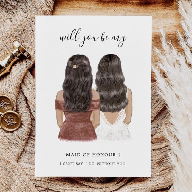 Carte de proposition de carte d'honneur Conception (Maid of Honour Proposal Card Custom Design)