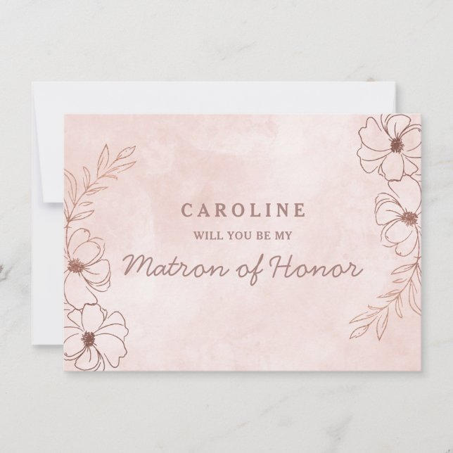 Carte de proposition de carte d'honneur en or rose (Devant)