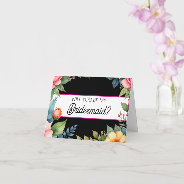 Carte de proposition de demoiselle d'honneur (Orchidée)