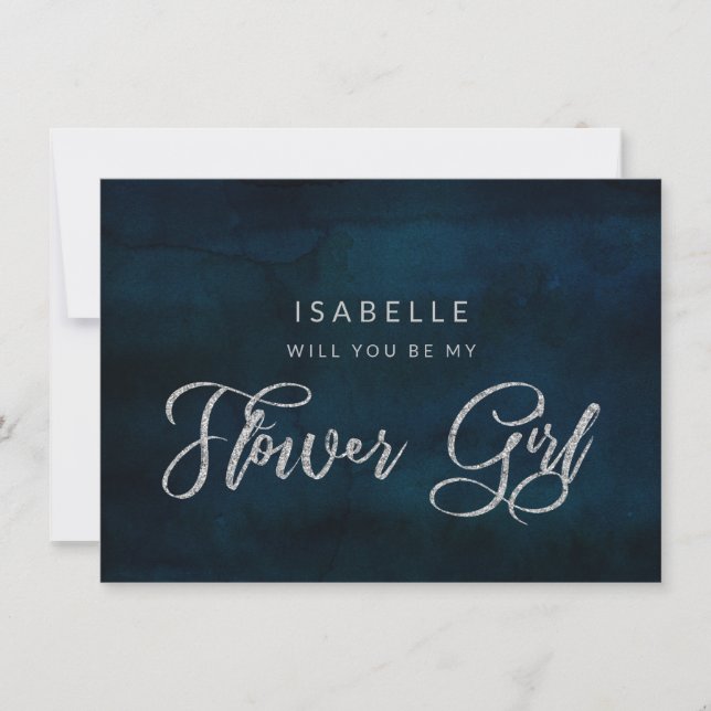 Carte de Proposition de Demoiselle d'Honneur Bleu  (Devant)