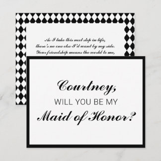 Carte de Proposition de Demoiselle d'Honneur Class