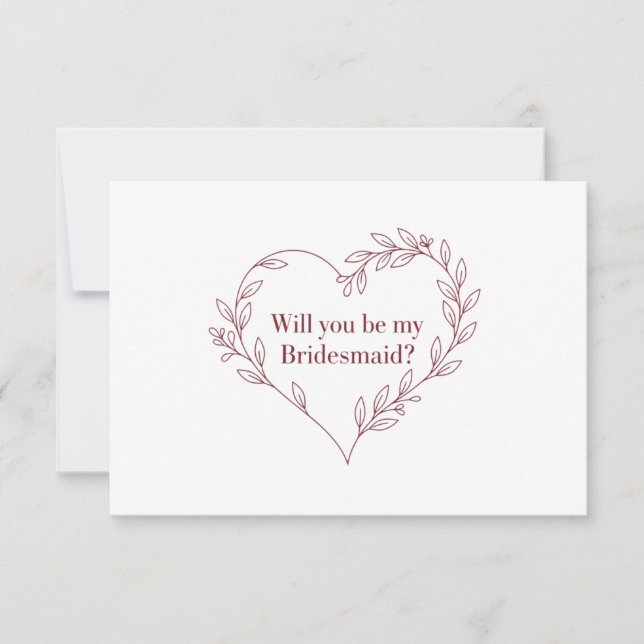 Carte de Proposition de Demoiselle d'Honneur Éléga (Devant)