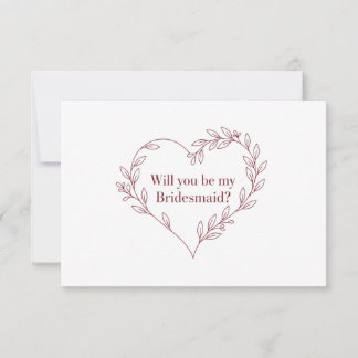 Carte de Proposition de Demoiselle d'Honneur Éléga