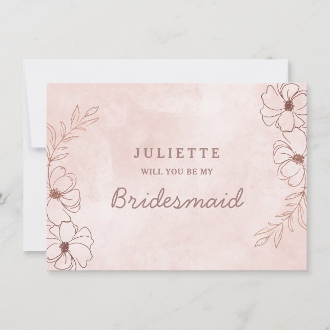 Carte de proposition de femme de ménage Rose et ro (Devant)