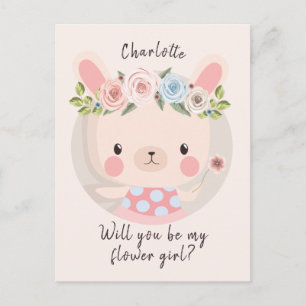 Carte de proposition de fille lapin lapin