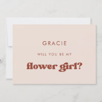 Carte de proposition de fille rose retro élégant