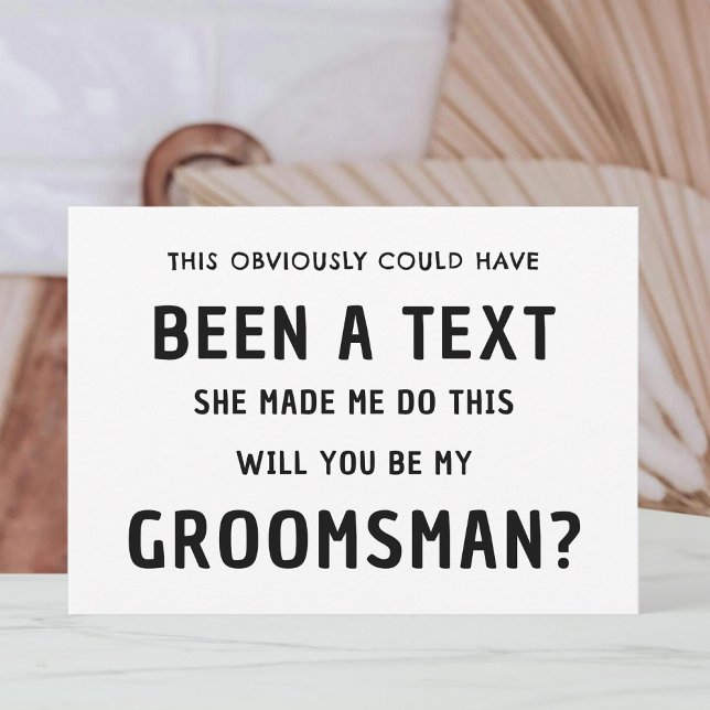 Carte de Proposition de Garçon d'Honneur Drôle | P (Funny Groomsmen Proposal Card | Best Man Proposal)