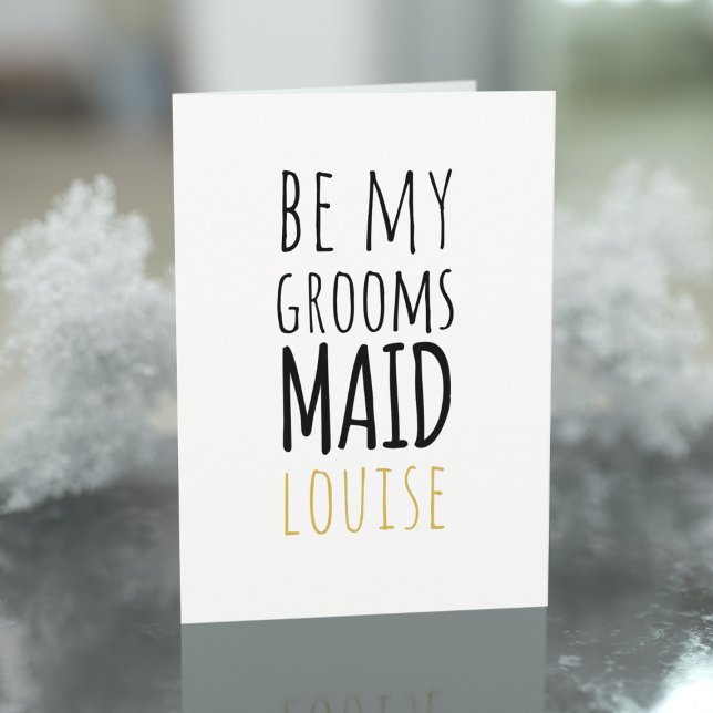 Carte de proposition de la maison moderne Be My Gr (For the modern Groomsmaid in your wedding party. Just add her name and a personal message inside)