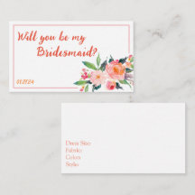 Carte de proposition de la partie nuptiale
