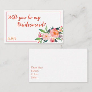 Carte de proposition de la partie nuptiale