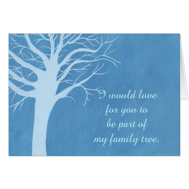 Carte de proposition de mariage d'arbre familial (Devant horizontal)