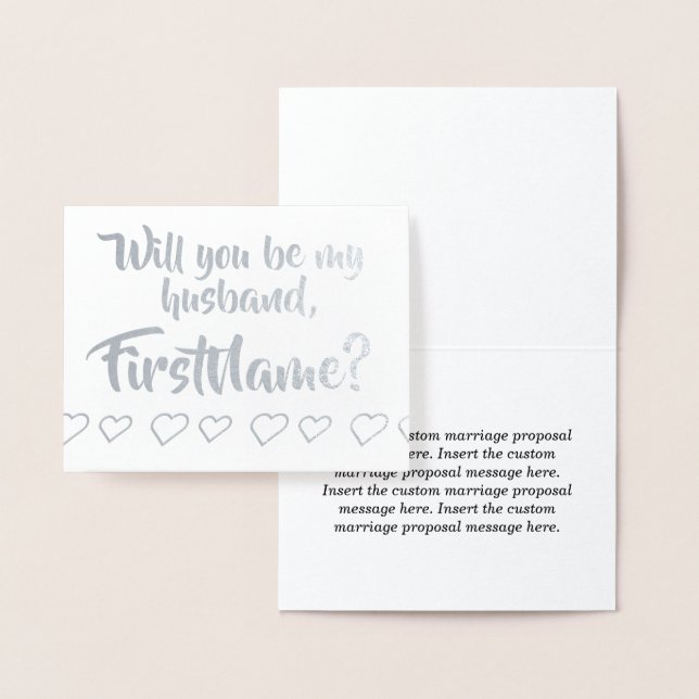 Carte de proposition de mariage pour fioul argenté (Affichage)