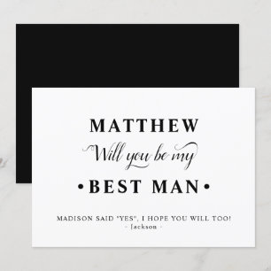 Carte de proposition de meilleur homme minimaliste