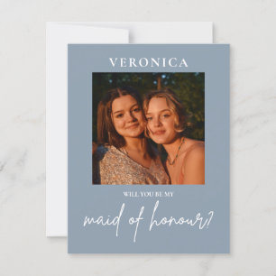 Carte de proposition d'Honor Boho de la photo bleu