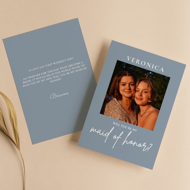 Carte de proposition d'Honor Boho de la photo bleu (Créateur téléchargé)