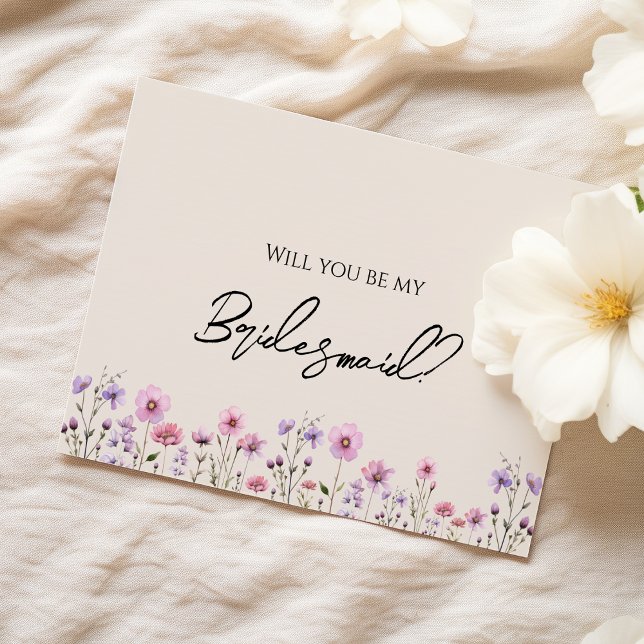Carte de proposition du Mariage Fleur sauvage mode (Créateur téléchargé)