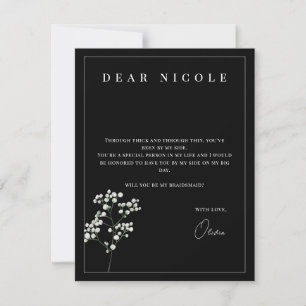 Carte de proposition du Rose noir romantique