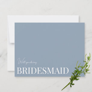 Carte de proposition Elegant Dusty Blue Bridesmaid