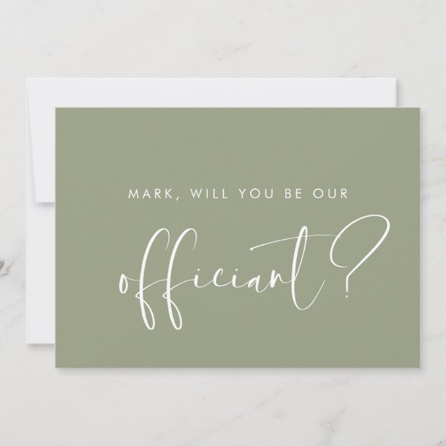 Carte de proposition Elegant Sage Green Officier (Devant)