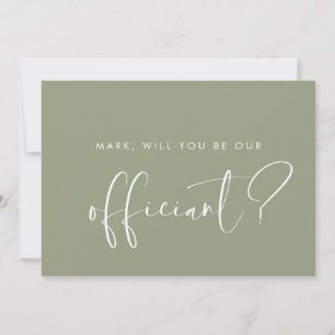 Carte de proposition Elegant Sage Green Officier