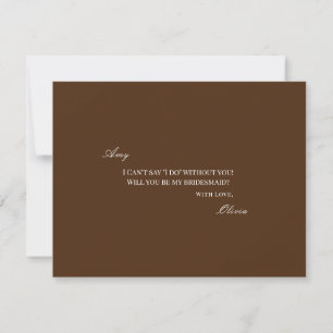 Carte de proposition Elegant White & Brown Bridesm