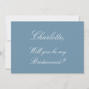 Carte de proposition élégante Dusty Blue Bridesmai