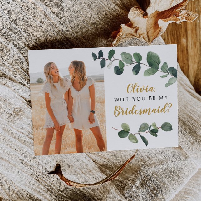 Carte de proposition Eucalyptus Bridesmaid (Créateur téléchargé)
