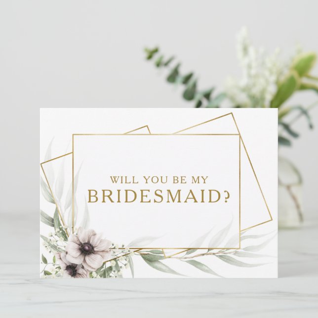Carte de proposition Eucalyptus Gold Geometry Brid (Debout devant)