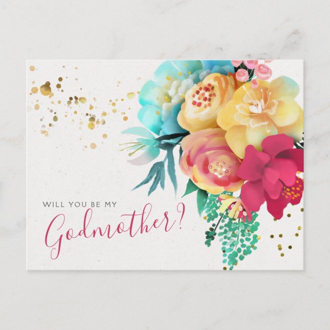 Carte de proposition Godmère Floral Gold Splatter (Devant)