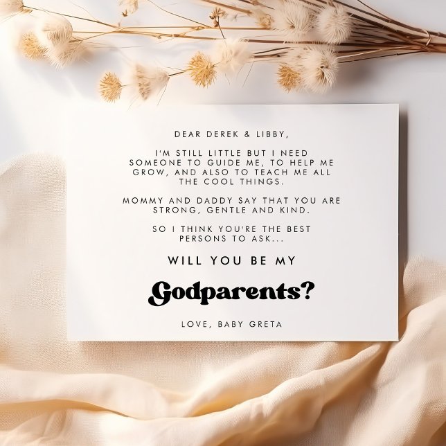 Carte de proposition Godparent retro élégant (Créateur téléchargé)