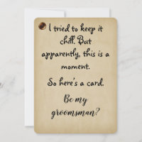 Carte de proposition Groomsman amusant