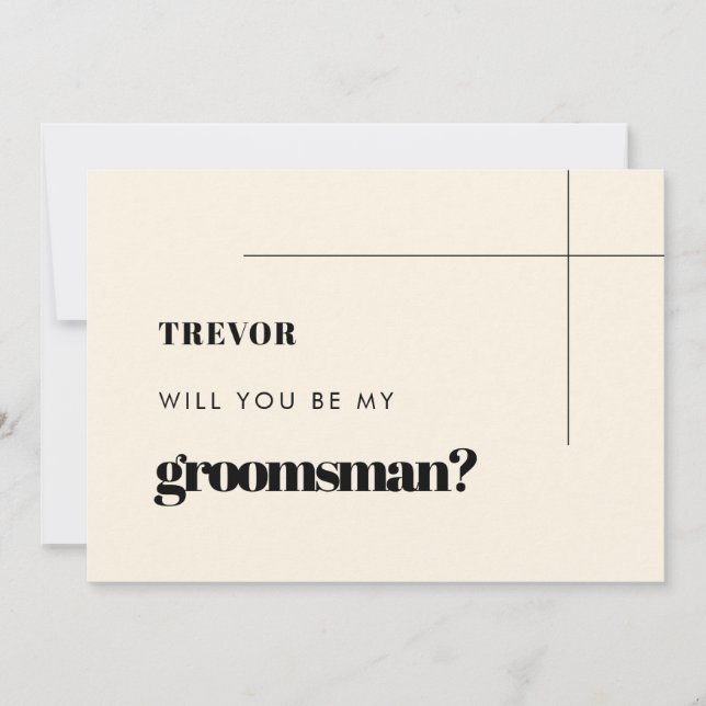 Carte de proposition Groomsman simple, élégante et (Devant)