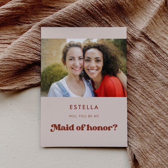 Carte de proposition Maid of Honor retro stylish (Créateur téléchargé)