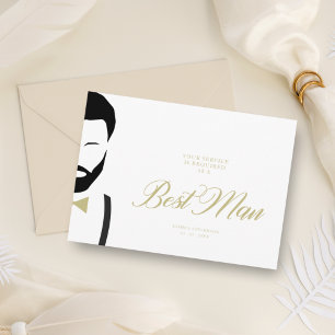 Carte de proposition Mariage simple Best Man Silho